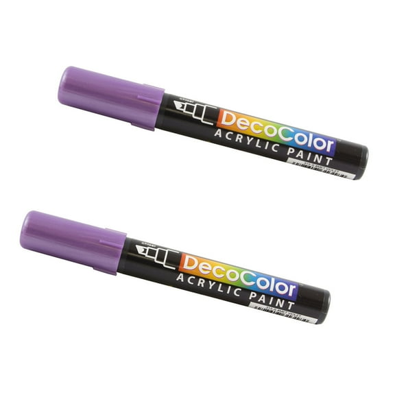 Marvy Uchida Chisel Tip Acrylic Paint Markers, 2/Pack, Metallic Violet