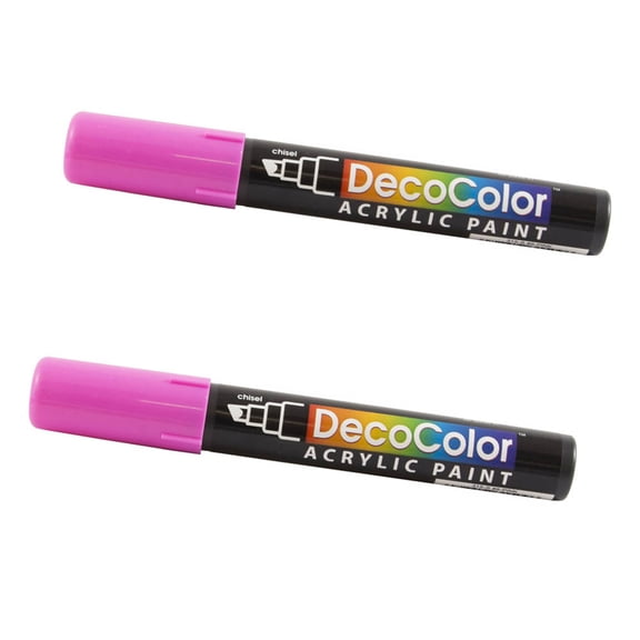 Marvy Uchida Chisel Tip Acrylic Paint Markers, Pink, 2/Pack