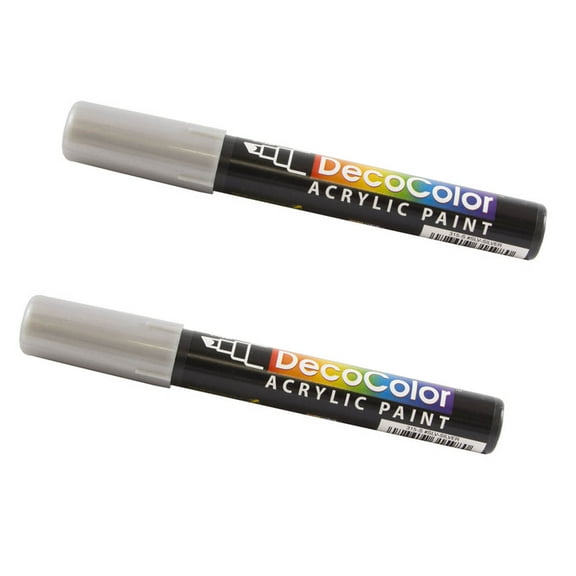 Marvy Uchida Chisel Tip Acrylic Paint Markers, Silver, 2/Pack