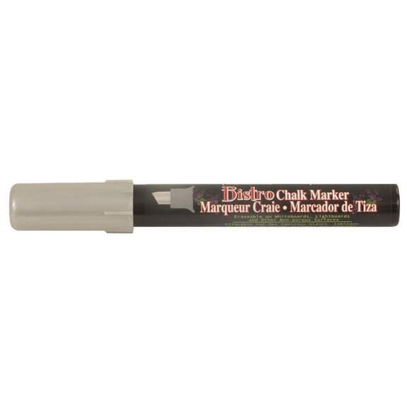 Marvy Uchida Chisel Tip Chalk Marker, Silver Metallic, 1/Pack