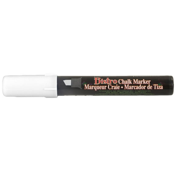 Marvy Uchida Chisel Tip Chalk Marker, White, 1/Pack