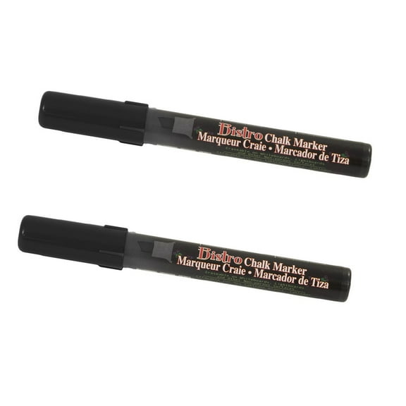 Marvy Uchida Chisel Tip Chalk Markers, Black, 2/Pack