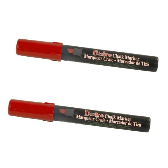 Marvy Uchida Chisel Tip Chalk Markers, Red, 2/Pack