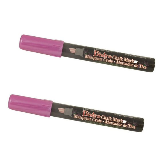 Marvy Uchida Chisel Tip Chalk Markers, Violet Red, 2/Pack