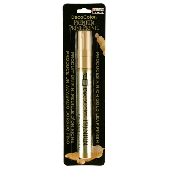 Marvy Uchida DecoColor Premium Gold Metallic Chisel Paint Marker, 1 Count