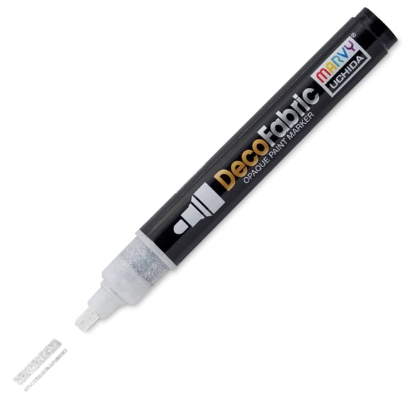 Marvy Uchida DecoFabric Opaque Paint Marker - Glitter White, Medium Tip