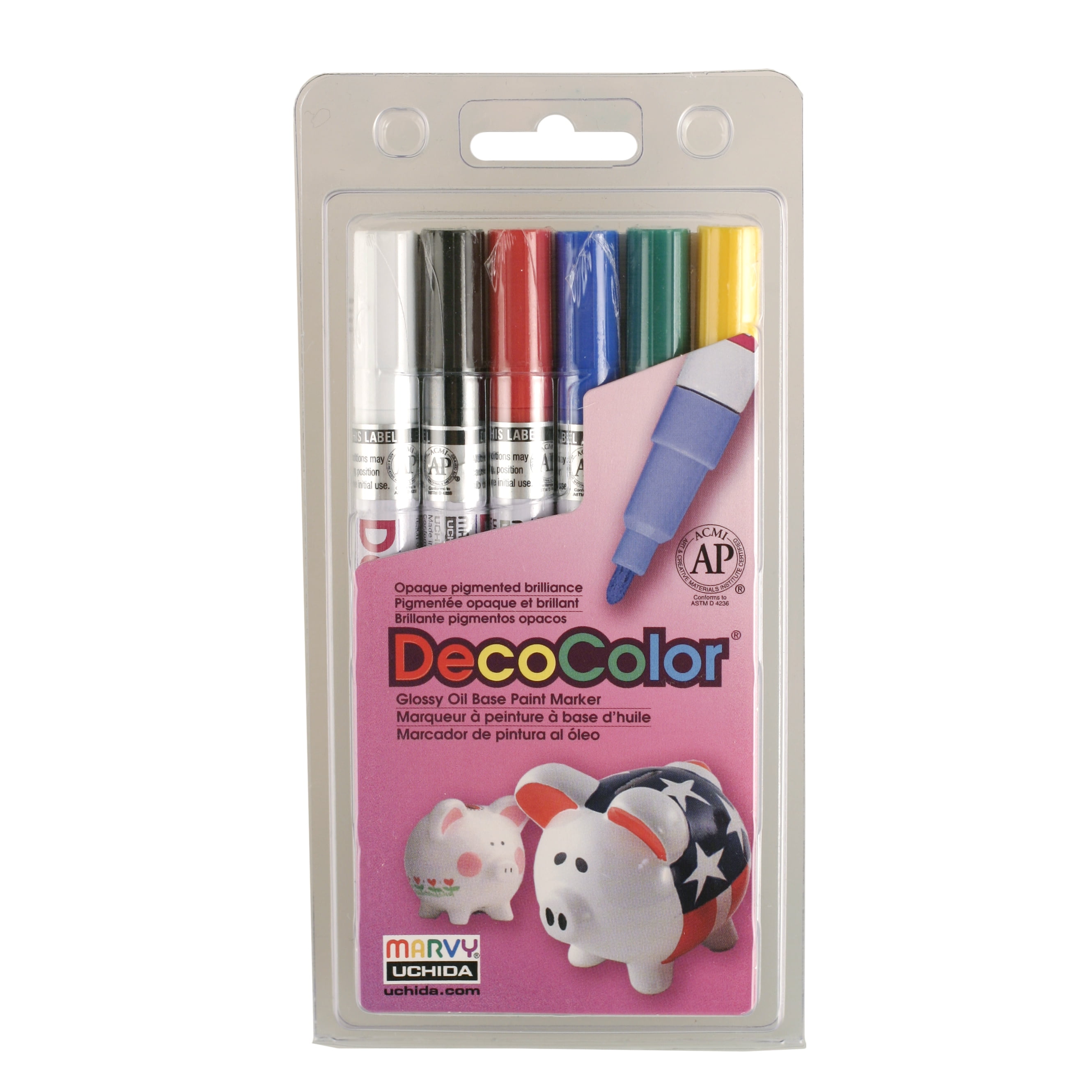 Marvy Uchida Decocolor Fine Paint Marker Set/6 Primary