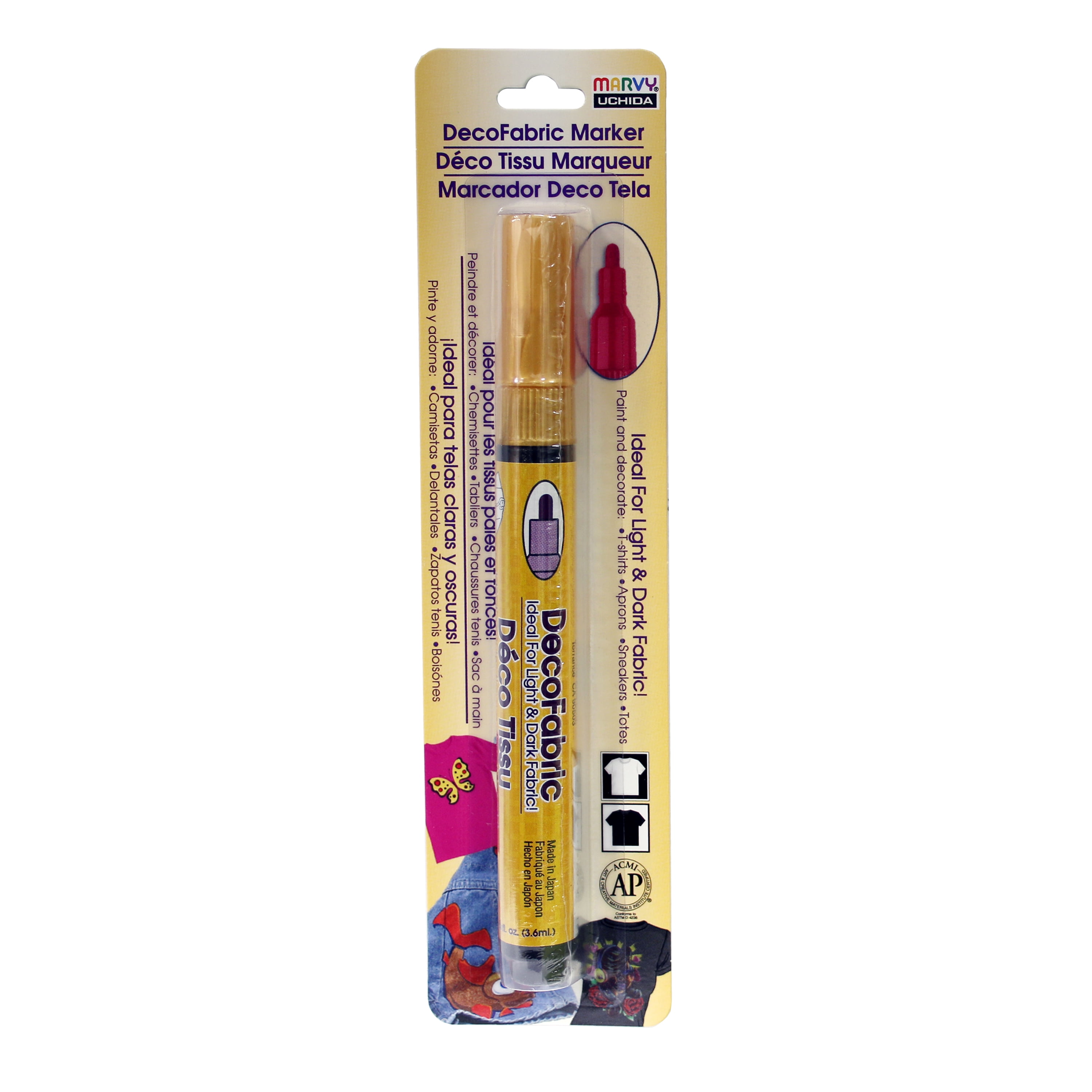 Marvy Uchida Decofabric Fabric Paint Marker Gold