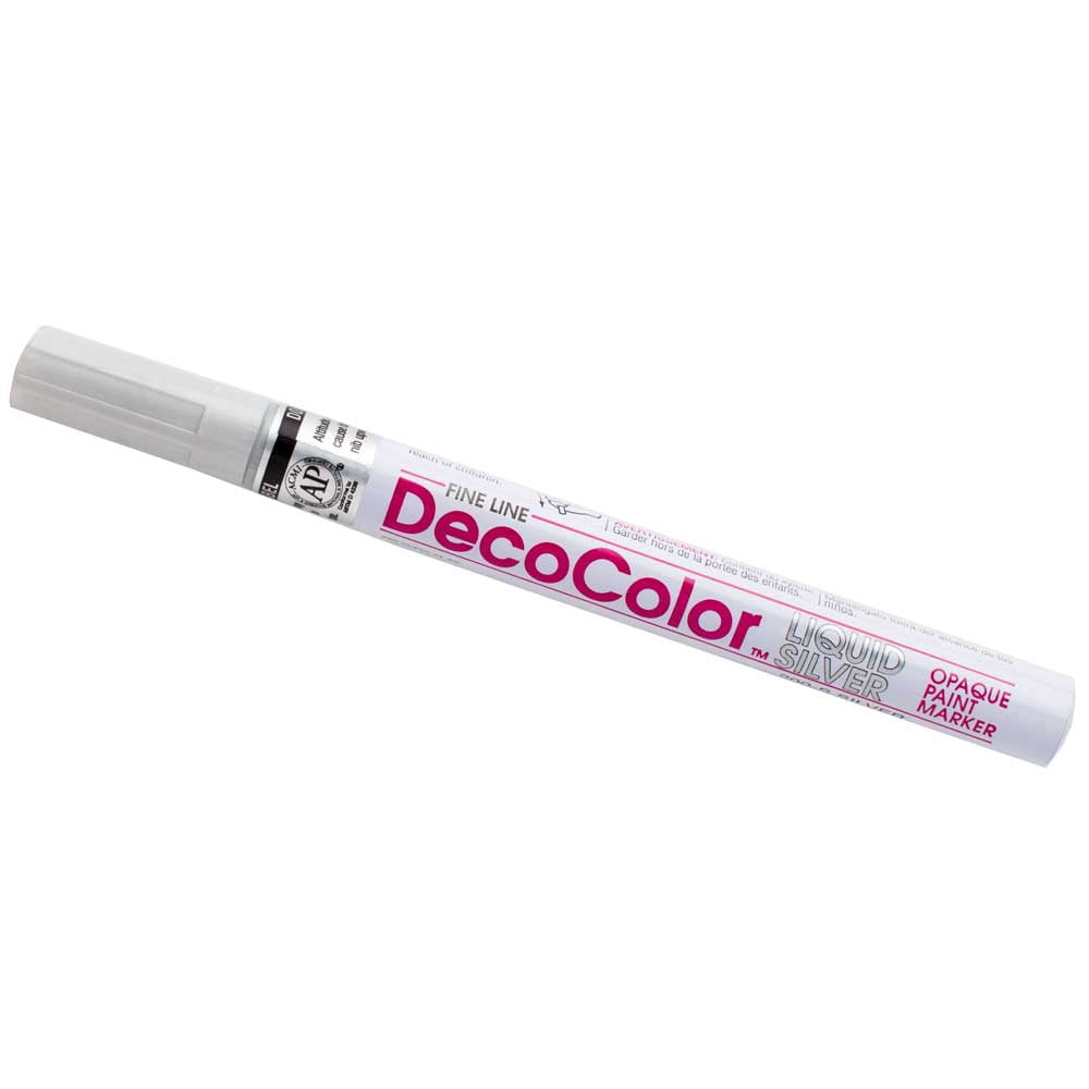 Marvy Uchida Fine Line Opaque Paint Marker, Silver, 1/Pack