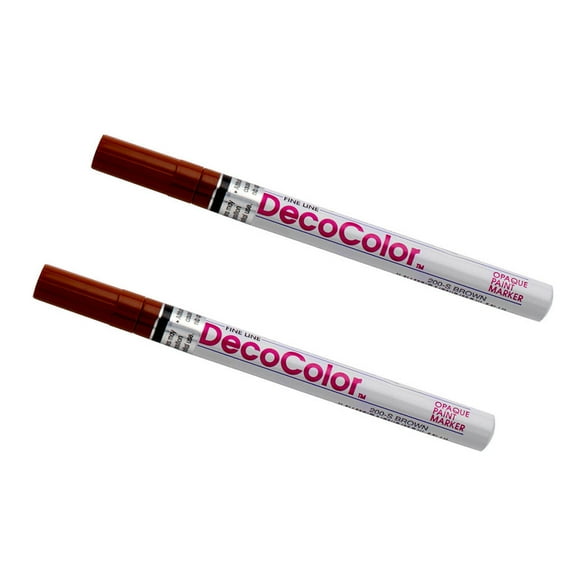 Marvy Uchida Fine Line Opaque Paint Markers, Brown, 2/Pack