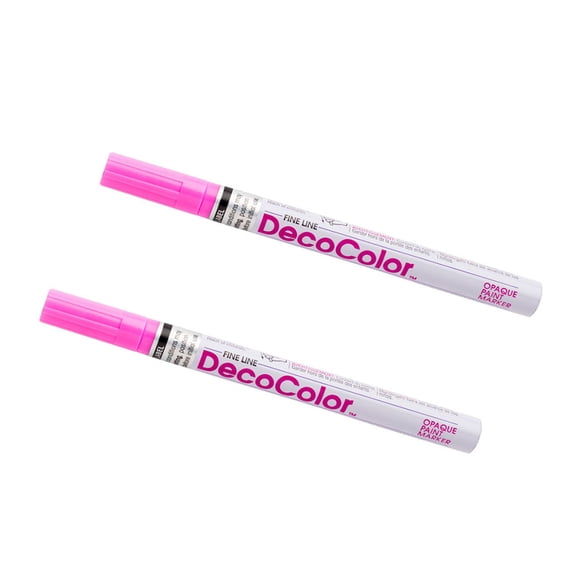Marvy Uchida Fine Line Opaque Paint Markers, Pink, 2/Pack