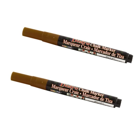 Marvy Uchida Fine Point Chalk Markers, Brown, 2/Pack
