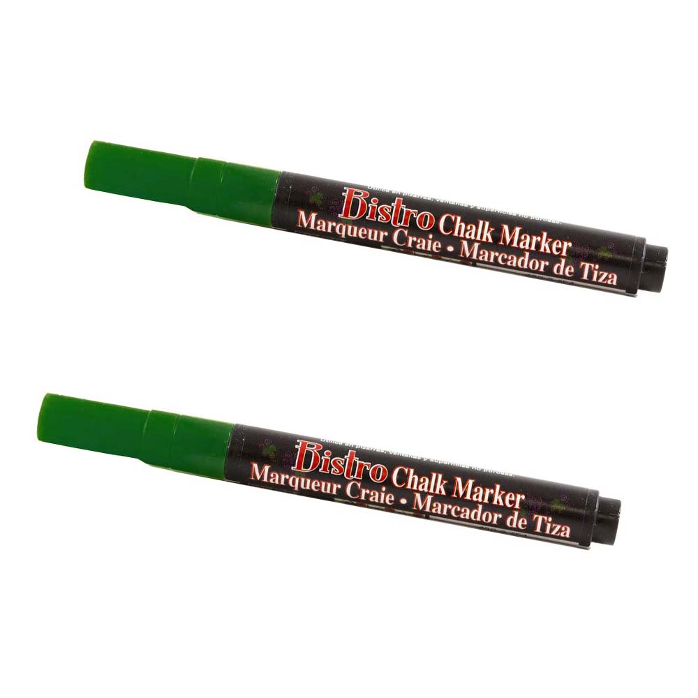 Marvy Uchida Fine Point Chalk Markers, Green, 2/Pack
