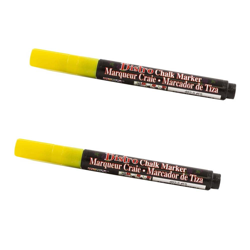 Marvy Uchida Fine Point Chalk Markers, Yellow, 2/Pack