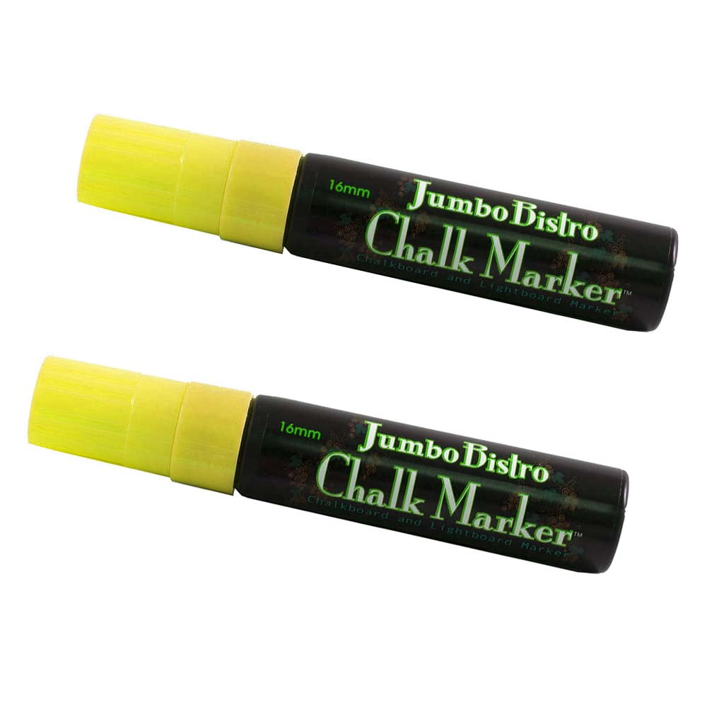 Marvy Uchida Jumbo Point Chalk Markers, Neon Yellow, 2/Pack