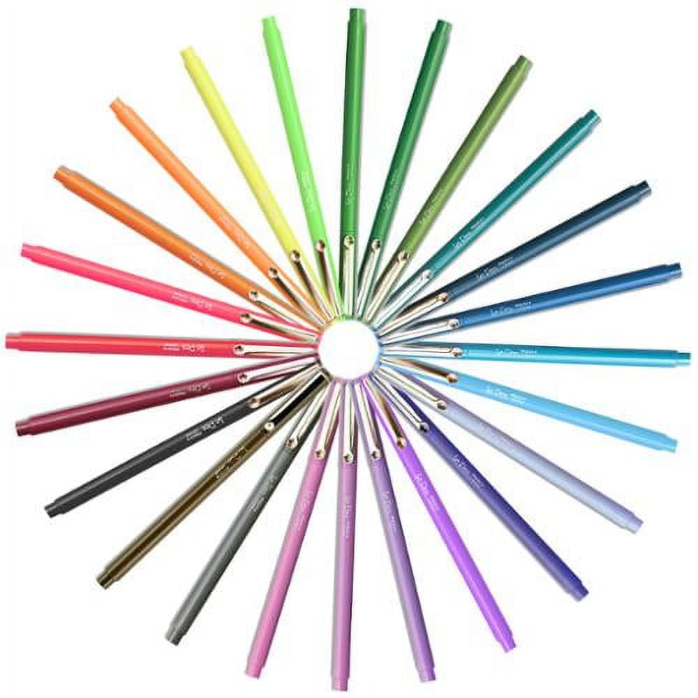 Marvy Uchida LEPEN 24-Color Set with Neon Colors .3MM Micro Extra Fine Synthetic Point Smudge-Proof Ink