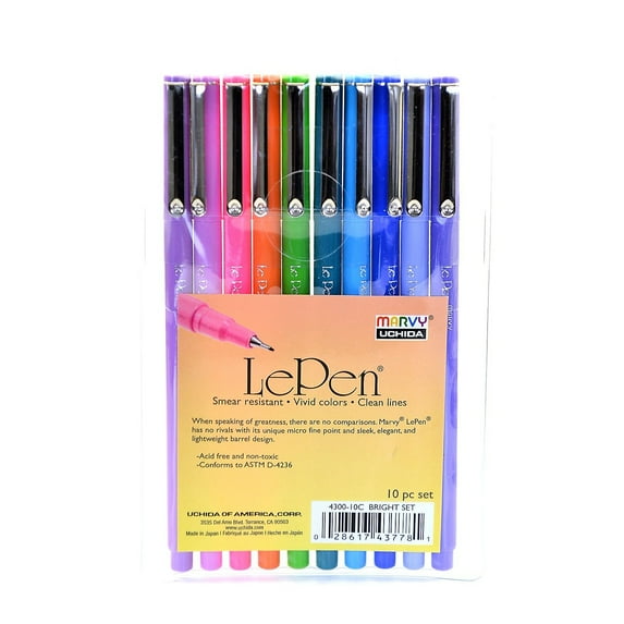 Marvy Uchida Le Pen Bright Set Of 10 17897
