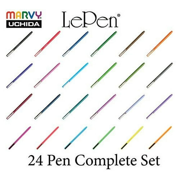 Marvy Uchida Le Pen Complete Set of 24 Markers- All Colors #4300