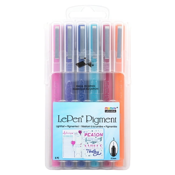 Marvy Uchida LePen Pigment Pens - Jewel Colors, Set of 6