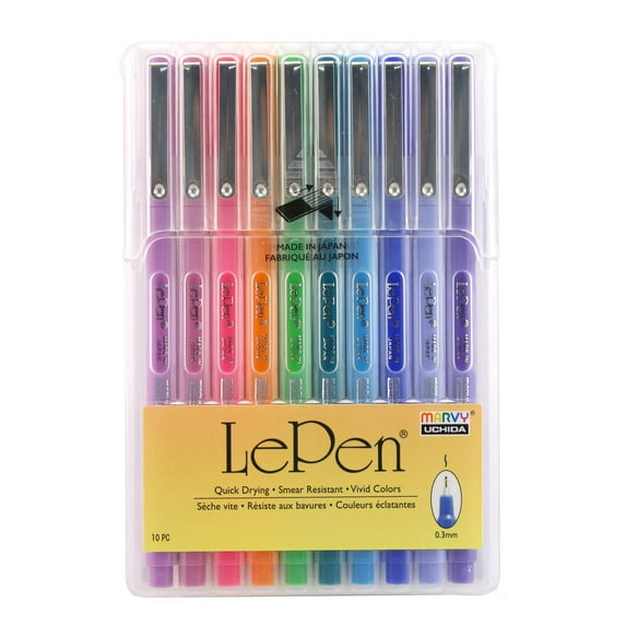 Marvy Uchida Lepen Set: 0.3mm, 10 Bright Colors