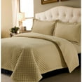 thumbnail image 1 of Marwah Corporation Brisbane Solid Oversized Quilt Set cashmere Queen Adult Solid Color, Geometric 3 Piece, 1 of 5