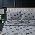 thumbnail image 1 of Marwah Corporation Heavyweight 200GSM Cotton Flannel Printed Extra Deep Pocket Sheet Set checkered buck Full Adult Flannel Animal Print Traditional, 1 of 5