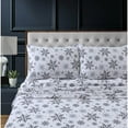 thumbnail image 1 of Marwah Corporation Heavyweight 200GSM Cotton Flannel Printed Extra Deep Pocket Sheet Set lit it snow Cal King Adult Flannel Nature Traditional, 1 of 5