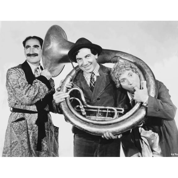 Marx Brothers Posed in Classic Portrait Playing Musical Instruments Photo Print (8 x 10)