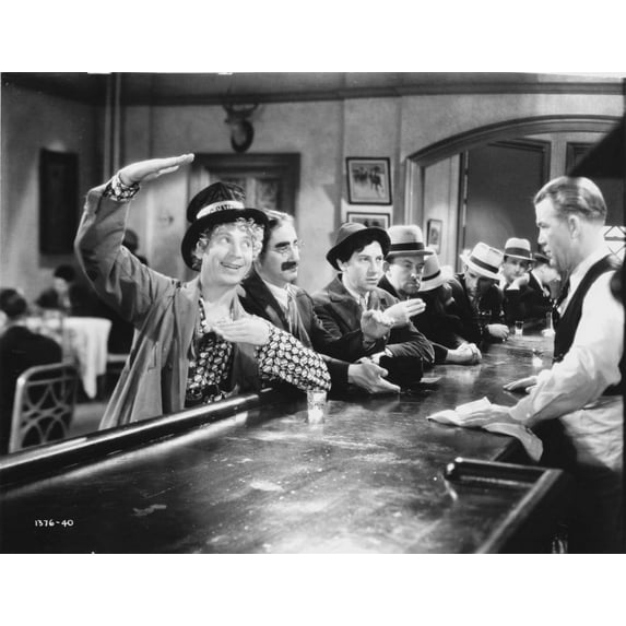 Marx Brothers in Movie Scene at the Bar Photo Print (8 x 10)