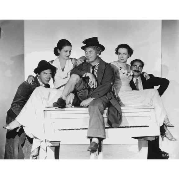 Marx Brothers sitting on a Piano Photo Print (24 x 30)