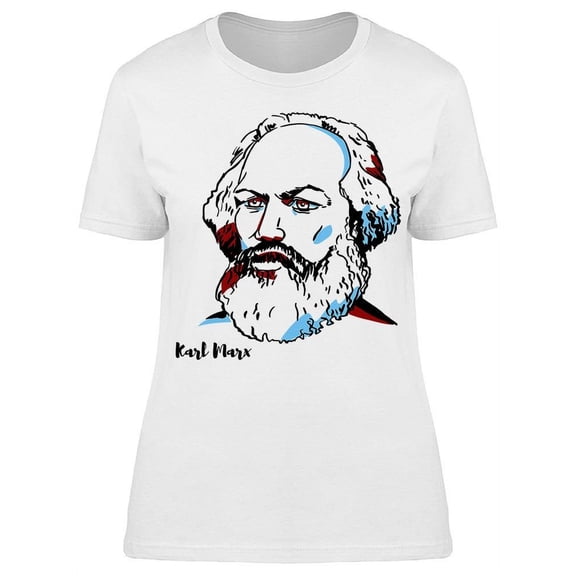 Marx Engraved Portrait  T-Shirt Women -Image by Shutterstock, Female 3X-Large