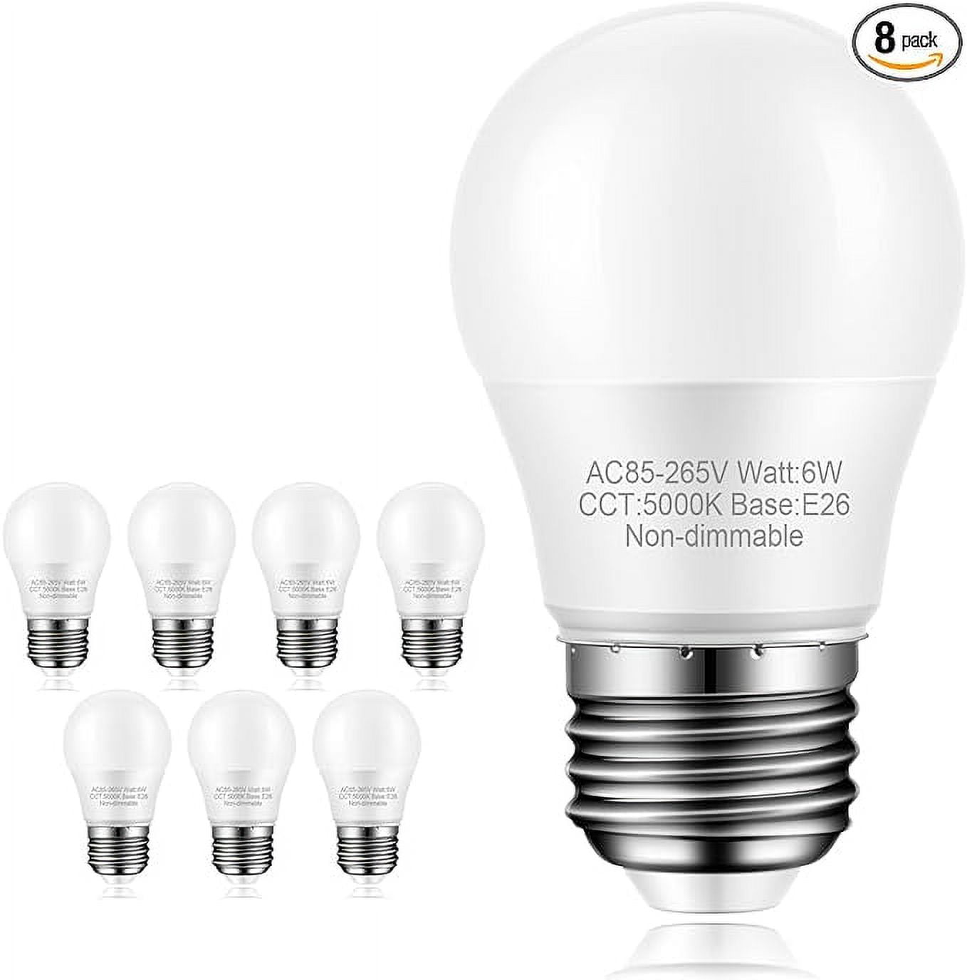 Marxlait 8Pack Ceiling Fan Light Bulbs, 60 watt Equivalent, Daylight