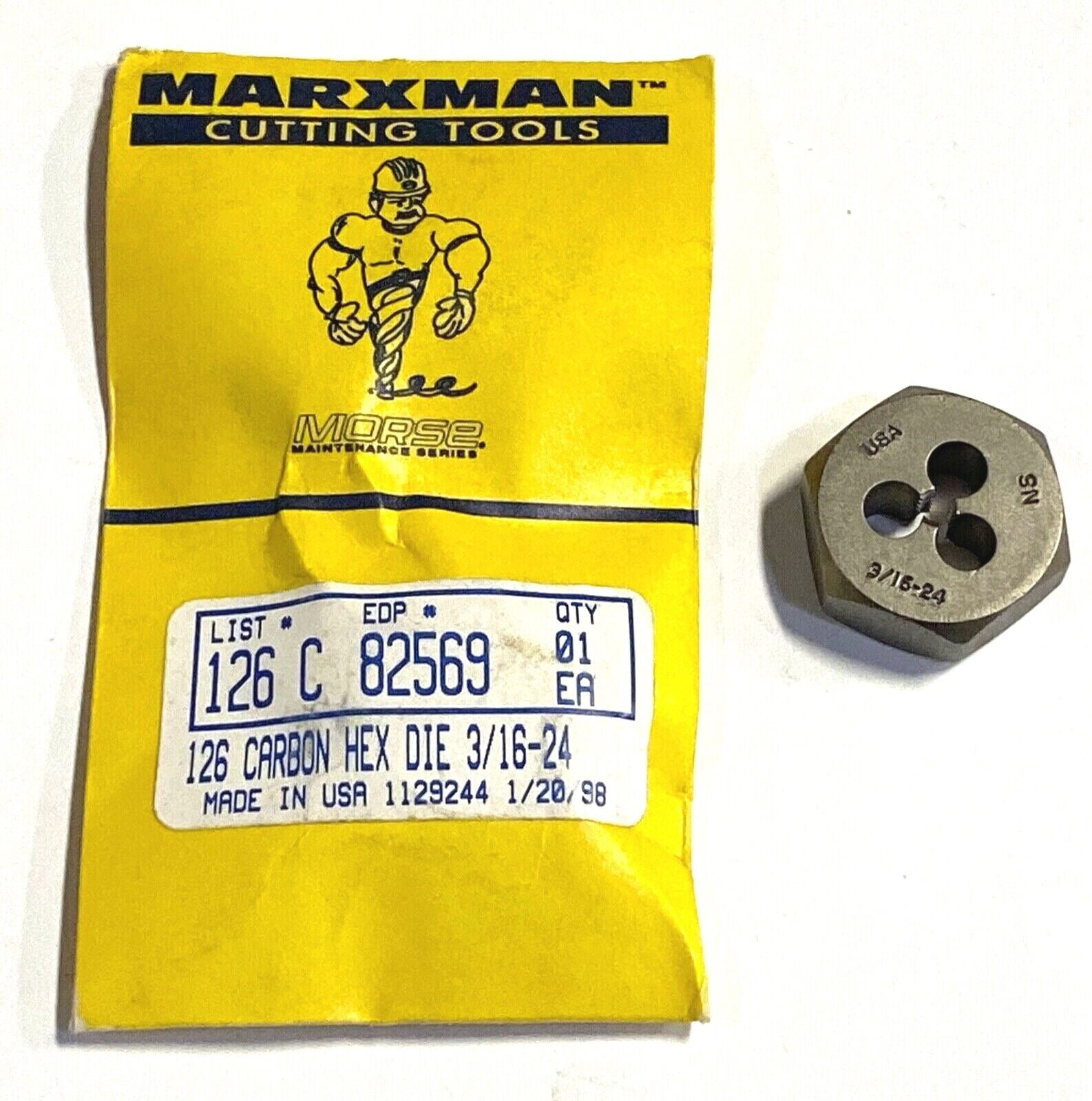 Marxman 3/1624 Hexagon Rethreading Die USA Made 82569