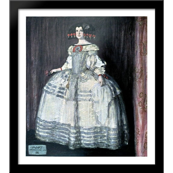 Mary 28x32 Large Black Wood Framed Print Art by Franz Stuck