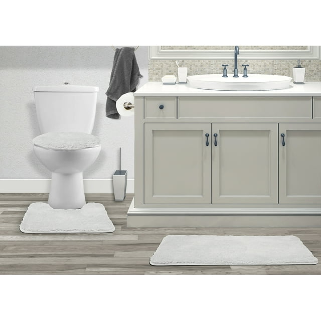 Mary 3 Piece Bathroom Rug Set, Luxury Soft Plush Shaggy Thick Fluffy