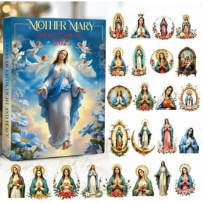 Mary Advent Calendar , 24 Days Of Light Festive Countdown Calendar with Daily Surprises, Durable Christmas Decor & Holiday Gift for Kids & Adults