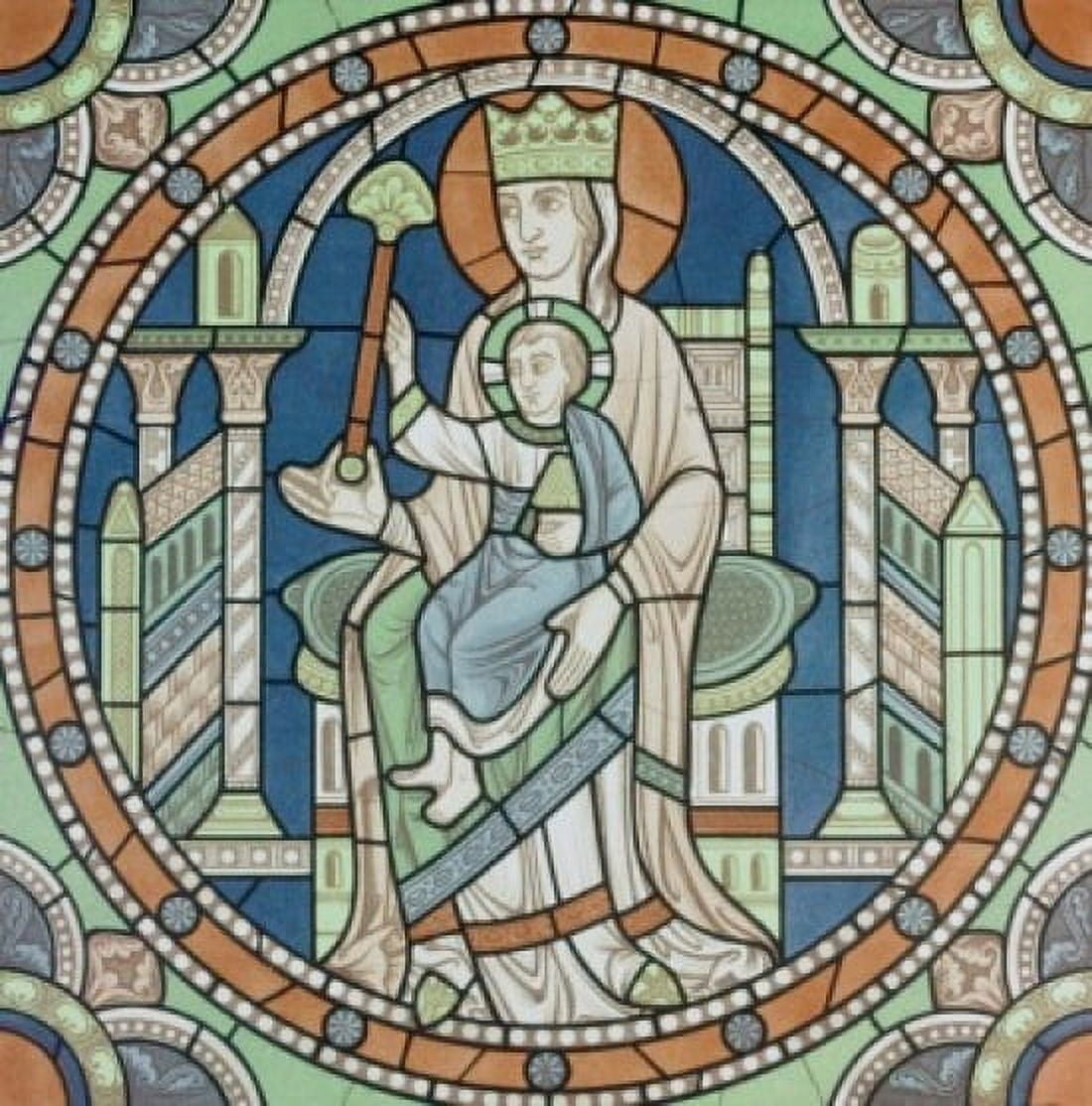 Mary And The Jesus Child Welcome The Wise Men 12th Century Stained Glass Chartres Cathedral France Canvas Art - (18 x 24)