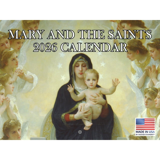 Mary And The Saints Catholic Calendar 2026 Religious Monthly Wall
