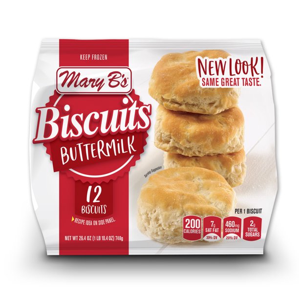 Mary B's Frozen Buttermilk Biscuits 12 Count Bag