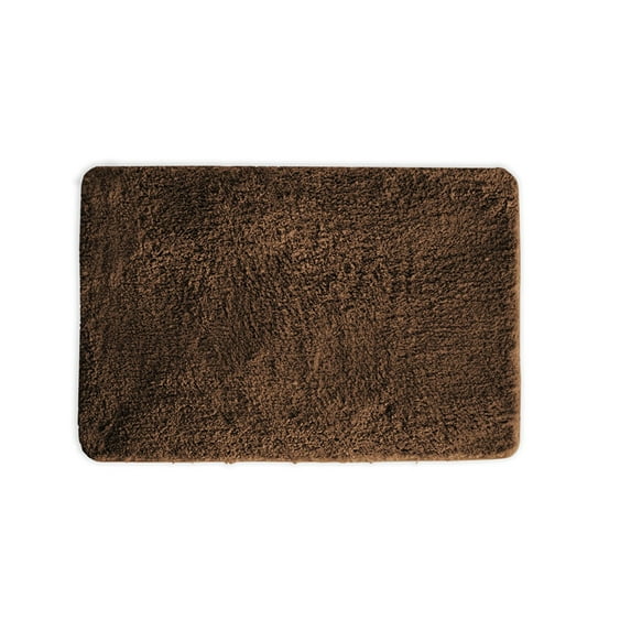Mary Bath Mat, Soft Plush Shaggy Thick Fluffy Bathroom Rug, Non-slip Rubber Back, Water Absorbent - 17x24 Inch Chocolate