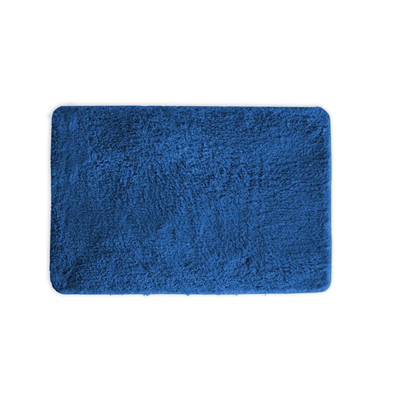 Mary Bath Mat, Soft Plush Shaggy Thick Fluffy Bathroom Rug, Non-slip Rubber Back, Water Absorbent - 17x24 Inch Navy