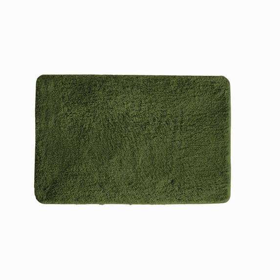 Mary Bath Mat, Soft Plush Shaggy Thick Fluffy Bathroom Rug, Non-slip Rubber Back, Water Absorbent - 17x24 Inch Olive