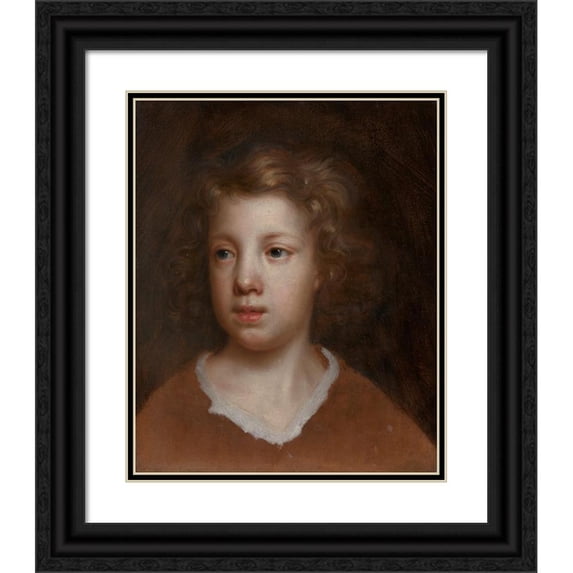 Mary Beale 20x24 Black Ornate Framed Double Matted Museum Art Print Titled: Bartholomew Beale (ca. 1660)