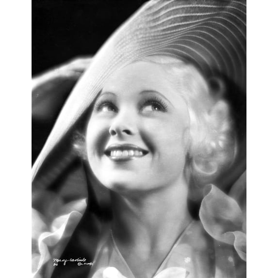 Mary Carlisle Portrait smiling with Hat Photo Print (8 x 10)
