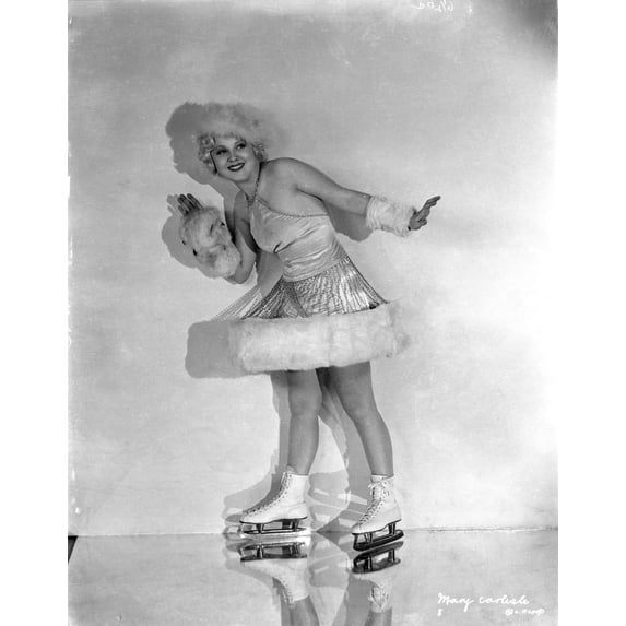 Mary Carlisle Skiing in White Furry Dress Photo Print (24 x 30)