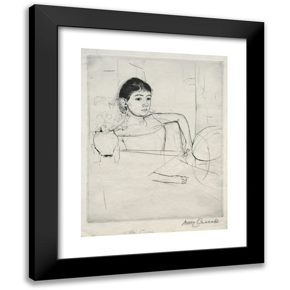 Mary Cassatt 15x18 Black Modern Framed Museum Art Print Titled - Mimi as a Brunette (1889)