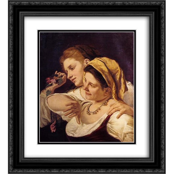 Mary Cassatt 2x Matted 20x22 Black Ornate Framed Art Print 'During Carnival'