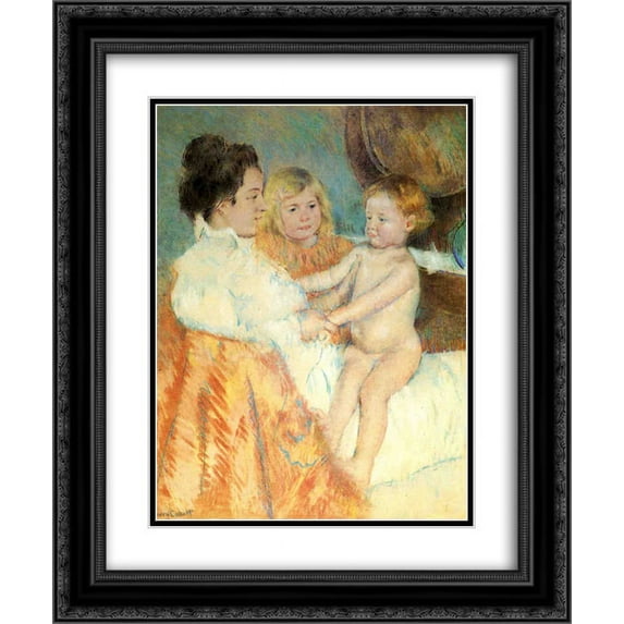 Mary Cassatt 2x Matted 20x24 Black Ornate Framed Art Print 'Mother, Sara and the Baby (counterproof)'