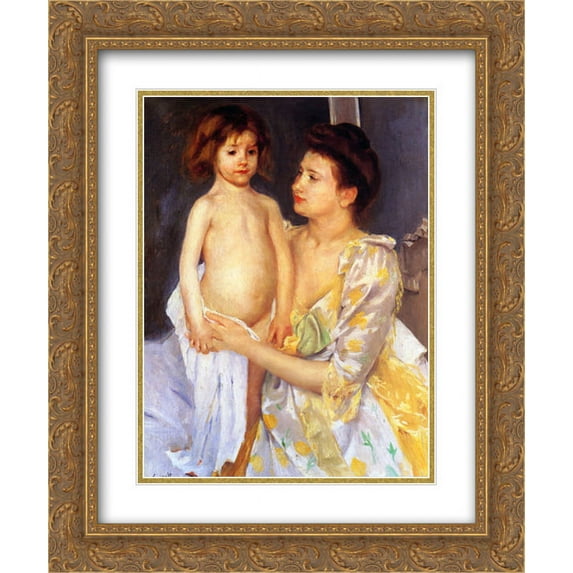 Mary Cassatt 2x Matted 20x24 Gold Ornate Framed Art Print 'Jules Being Dried by His Mother'