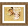 thumbnail image 1 of Mary Cassatt 2x Matted 24x20 Gold Ornate Framed Art Print 'Heads of Leontine and a Friend', 1 of 2